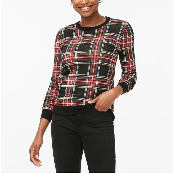 J Crew Teddie Stewart Tartan Jacquard 